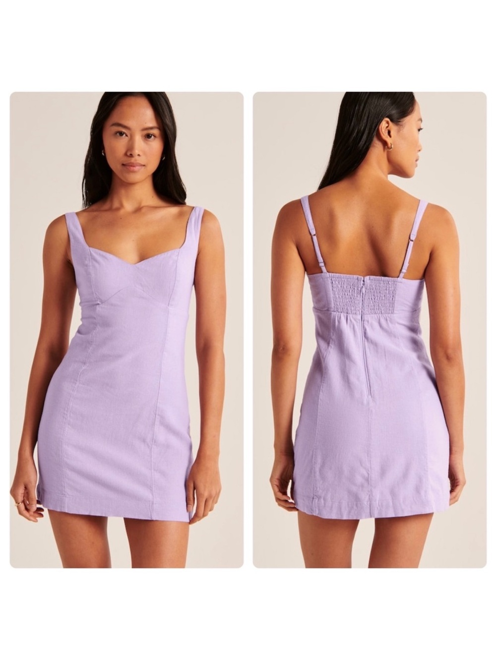 NWT Abercrombie & Fitch Corset Seamed Linen Blend Mini Dress - Picture 4 of 8
